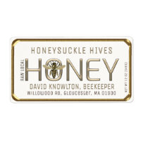 Metallic Gold 3D Framed Honey Label with Bee