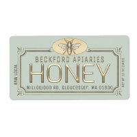 Metallic Gold 3D Framed Honey Label with Bee
