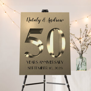 Metallic Gold 50th Wedding Anniversary Foam Board