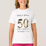 Metallic Gold 50th Wedding Anniversary T-Shirt<br><div class="desc">Happy golden wedding anniversary. 50th years together. Golden metallic label.</div>