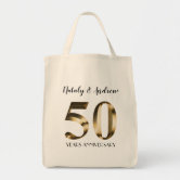 50th Wedding Anniversary Personalized gold Tote Bag