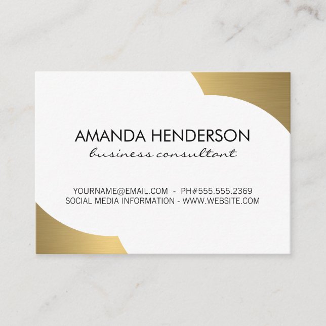 Metallic Gold Accent Business Card (Front)