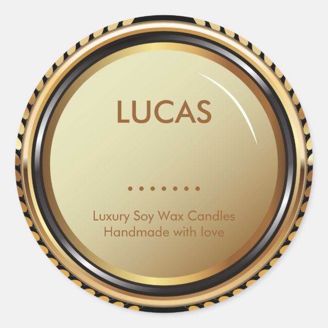 Metallic Gold and Black Labels (Front)