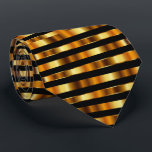 Metallic Gold and Black Stripes Tie<br><div class="desc">Tie. Made with high resolution vector and/or digital graphics for a professional print. NOTE: (THIS IS A PRINT. All zazzle product designs are "prints" unless otherwise stated under "About This Product" area) The design will be printed EXACTLY like you see it on the screen and on the product... so please...</div>