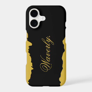 Metallic Gold and Black Stylish Personalized Name iPhone 17 Case
