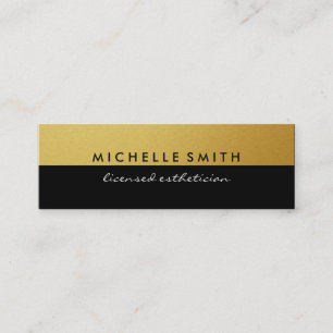 Metallic Gold and Black Two Tone Mini Business Card