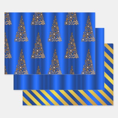 Metallic Gold and Blue Christmas