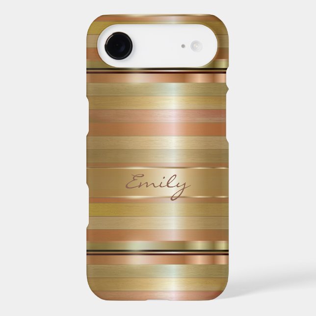 Metallic Gold And Copper Stripes 2 Case-Mate iPhone Case (Back)
