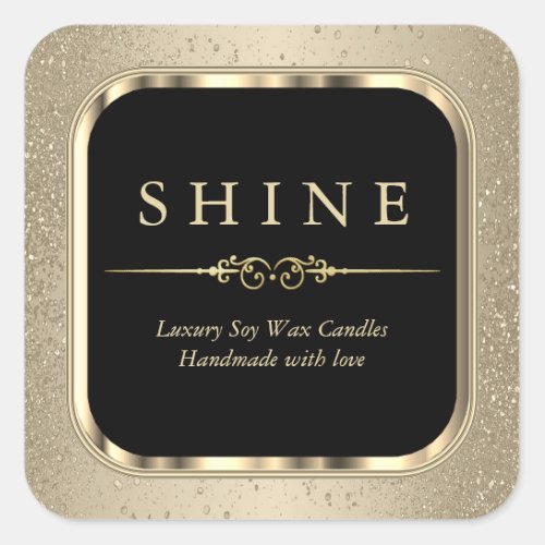 Metallic Gold and Gold Glitter Labels Square