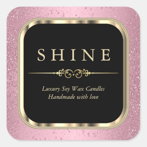 Metallic Gold and Pink Labels Square