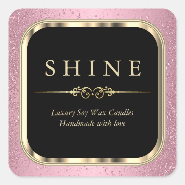 Metallic Gold and Pink Labels Square (Front)