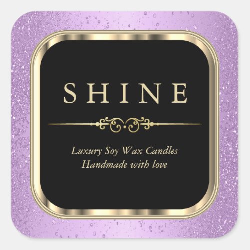Metallic Gold and Purple Labels Square