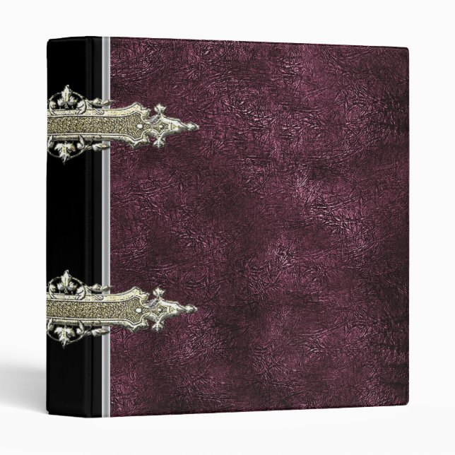 Metallic gold and purple Leather binder (Front/Spine)