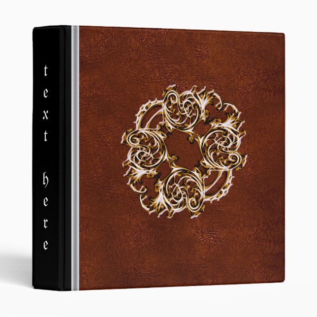 Metallic gold and red Leather binder (Front/Spine)