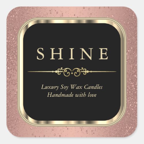 Metallic Gold and Rose Gold Labels Square