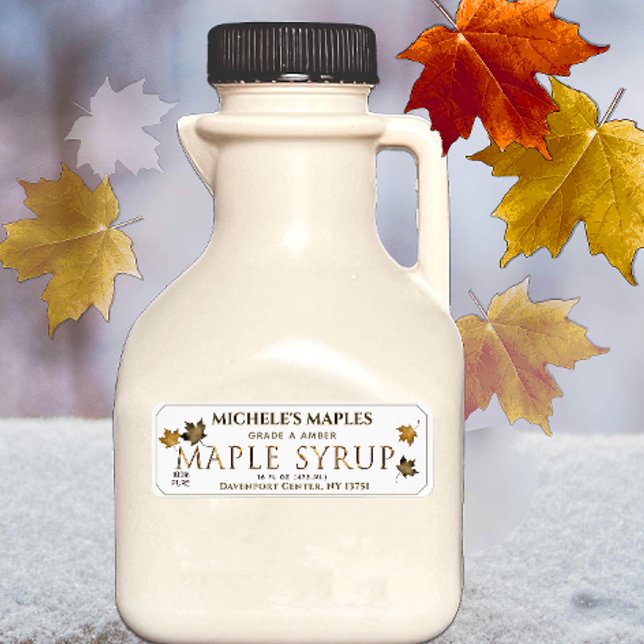 Metallic Gold and White Maple Return Address Label (Creator Uploaded)