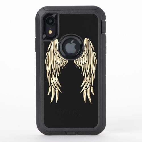 Metallic Gold Angel wings OtterBox Defender iPhone XR Case