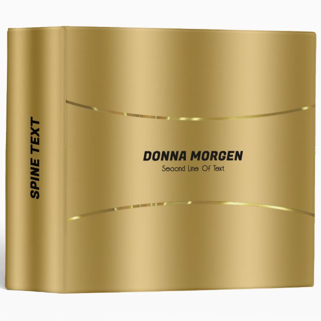 Metallic gold background and stripe frame 3 ring binder (Front/Spine)