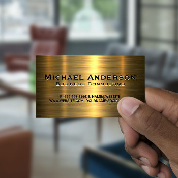 Metallic Gold Background Business Card by lovely_businesscards at Zazzle