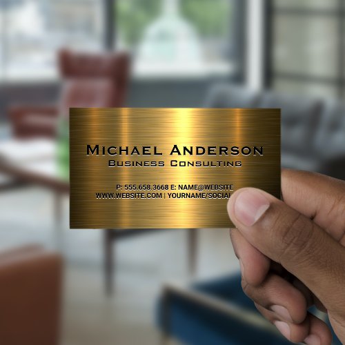 Metallic Gold Background Business Card