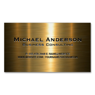 Metallic Gold Background Business Card Magnet
