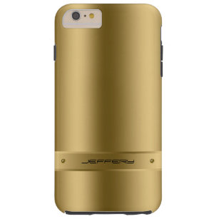 Metallic Gold Background With Screws Accents Tough iPhone 6 Plus Case