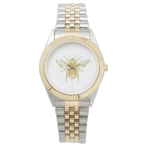 Metallic Gold Bee Beekeeper Watch