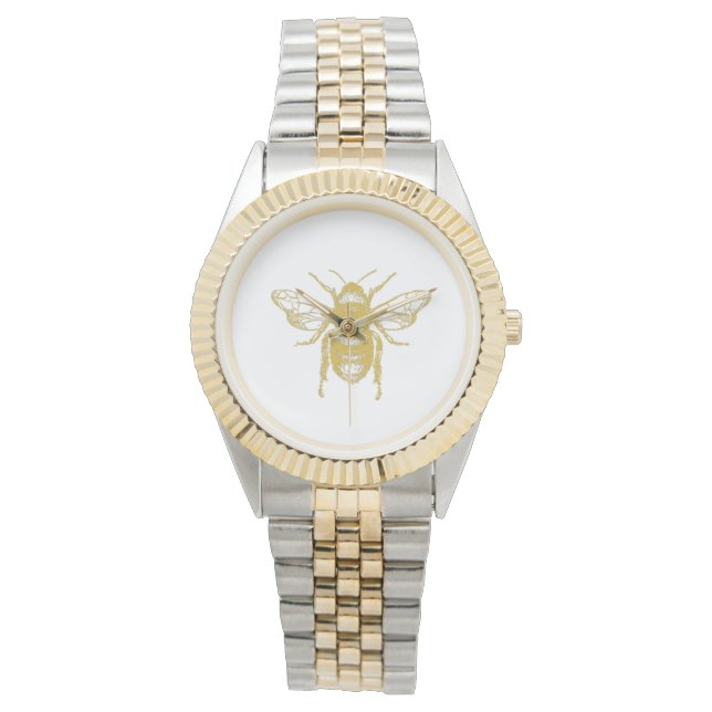 Metallic Gold Bee Beekeeper Watch (Front)