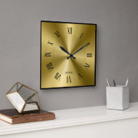 Metallic Gold & Black Border Roman Numerals