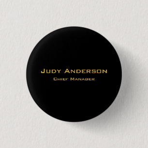Metallic Gold & Black Professional Modern Elegant Button
