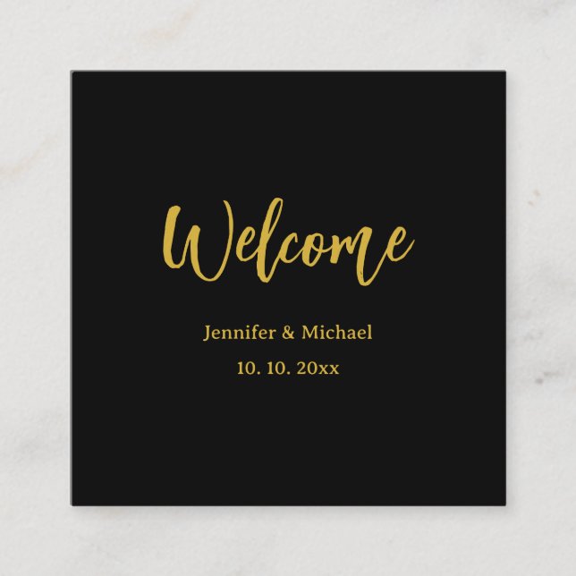 Metallic Gold & Black Professional Modern Elegant Enclosure Card (Front)
