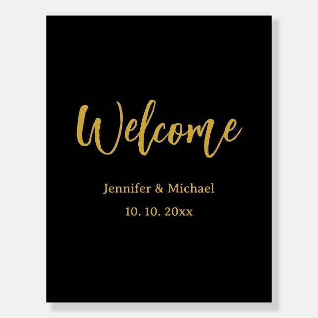 Metallic Gold & Black Professional Modern Elegant Foam Board (Front)