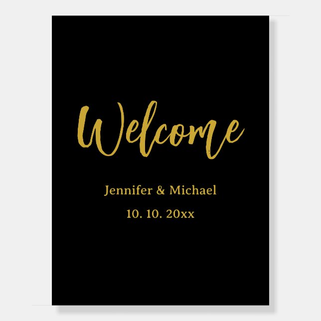 Metallic Gold & Black Professional Modern Elegant Foam Board (Front)