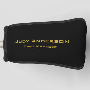 Metallic Gold & Black Professional Modern Elegant Golf Head Cover