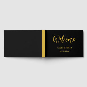 Metallic Gold & Black Professional Modern Elegant Guest Book