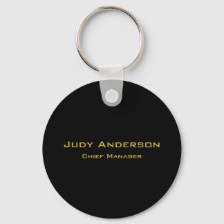 Metallic Gold & Black Professional Modern Elegant Keychain