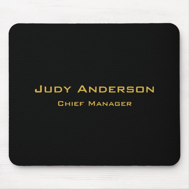 Metallic Gold & Black Professional Modern Elegant Mouse Pad (Front)