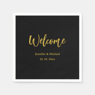 Metallic Gold & Black Professional Modern Elegant Napkins
