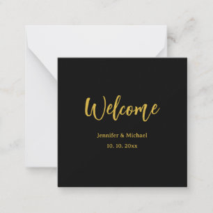 Metallic Gold & Black Professional Modern Elegant Note Card