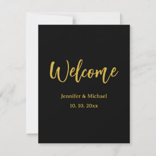 Metallic Gold & Black Professional Modern Elegant Note Card