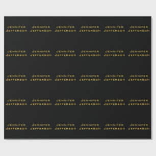 Metallic Gold & Black Professional Modern Elegant Wrapping Paper