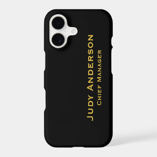 Metallic Gold & Black Professional Modern Name Pro iPhone 17 Case