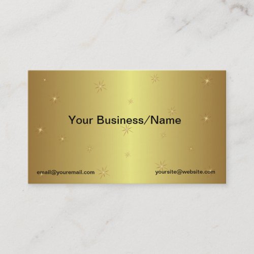 Metallic Gold Business Card with Stars