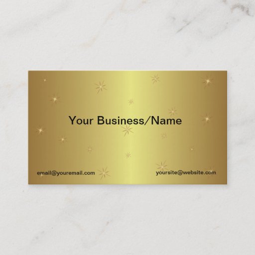 Customizable Metallic Gold Business Card with Stars