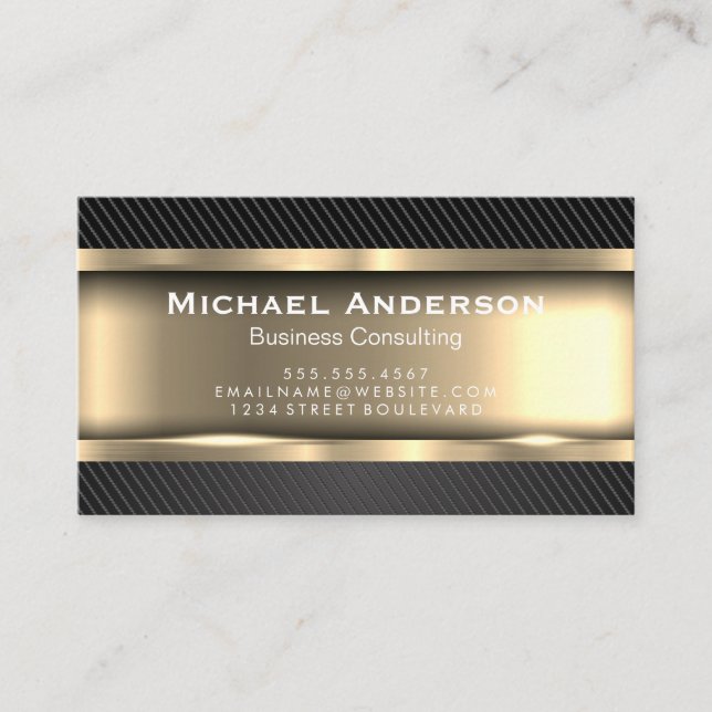 Metallic Gold | Carbon Fiber Business Card (Front)
