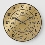 Metallic Gold Circle Of Fifths Chord Wheel Clock at Zazzle