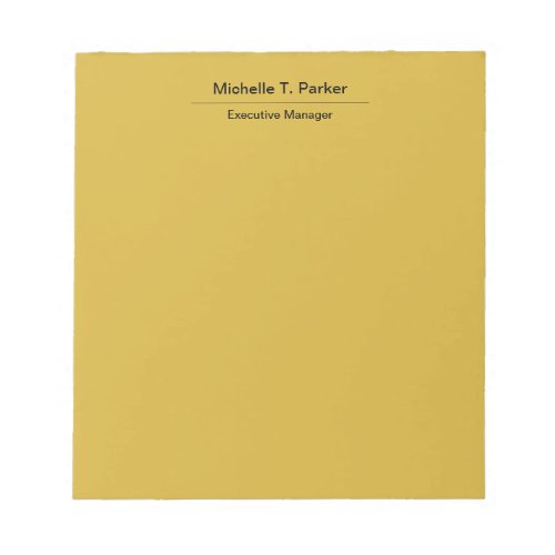 Metallic gold color elegant plain minimalist name  notepad
