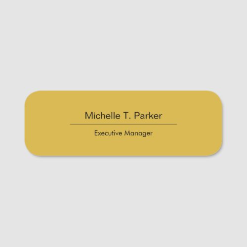 Metallic gold color plain minimalist modern name tag