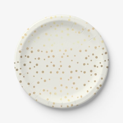 Metallic gold confetti paper plate 7