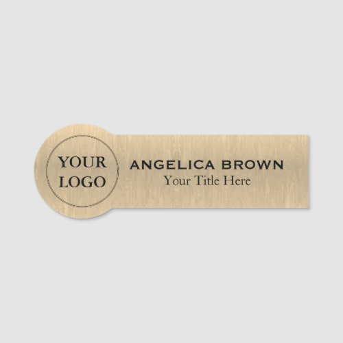 Metallic Gold Custom Logo Name Tag